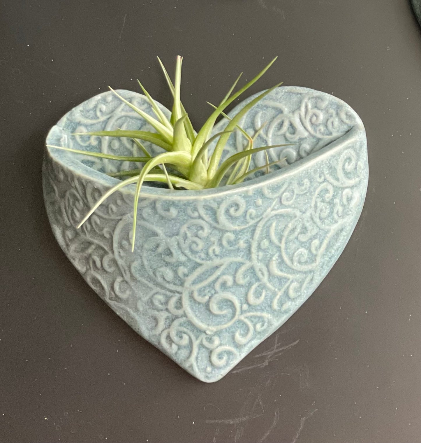 Heart Pocket Magnet: Large Blue Satin Color