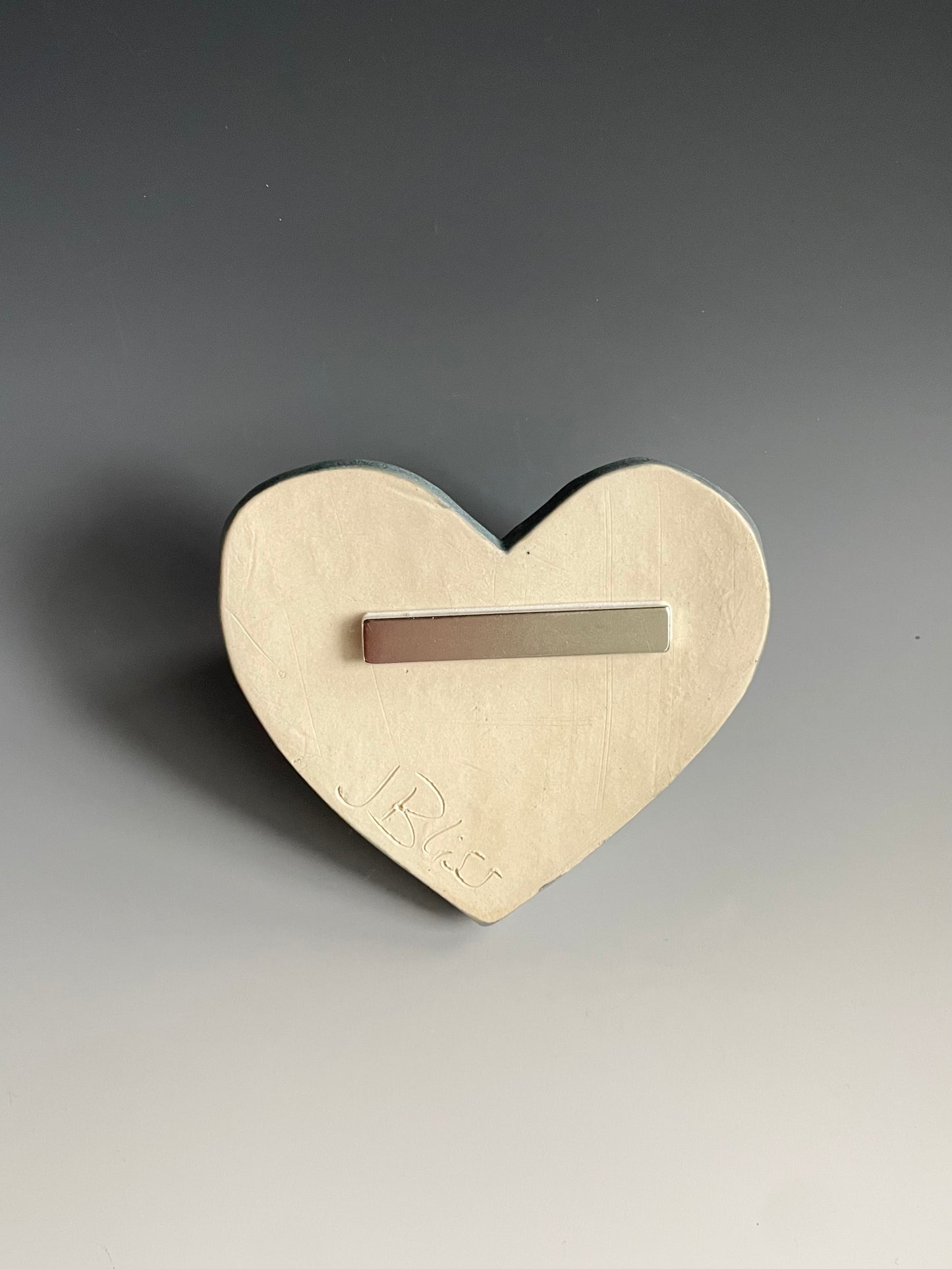 Heart Pocket Magnet: Large Blue Satin Color