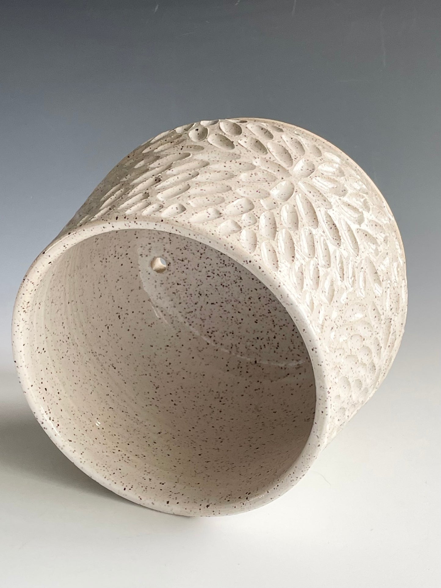 Carved White Planter