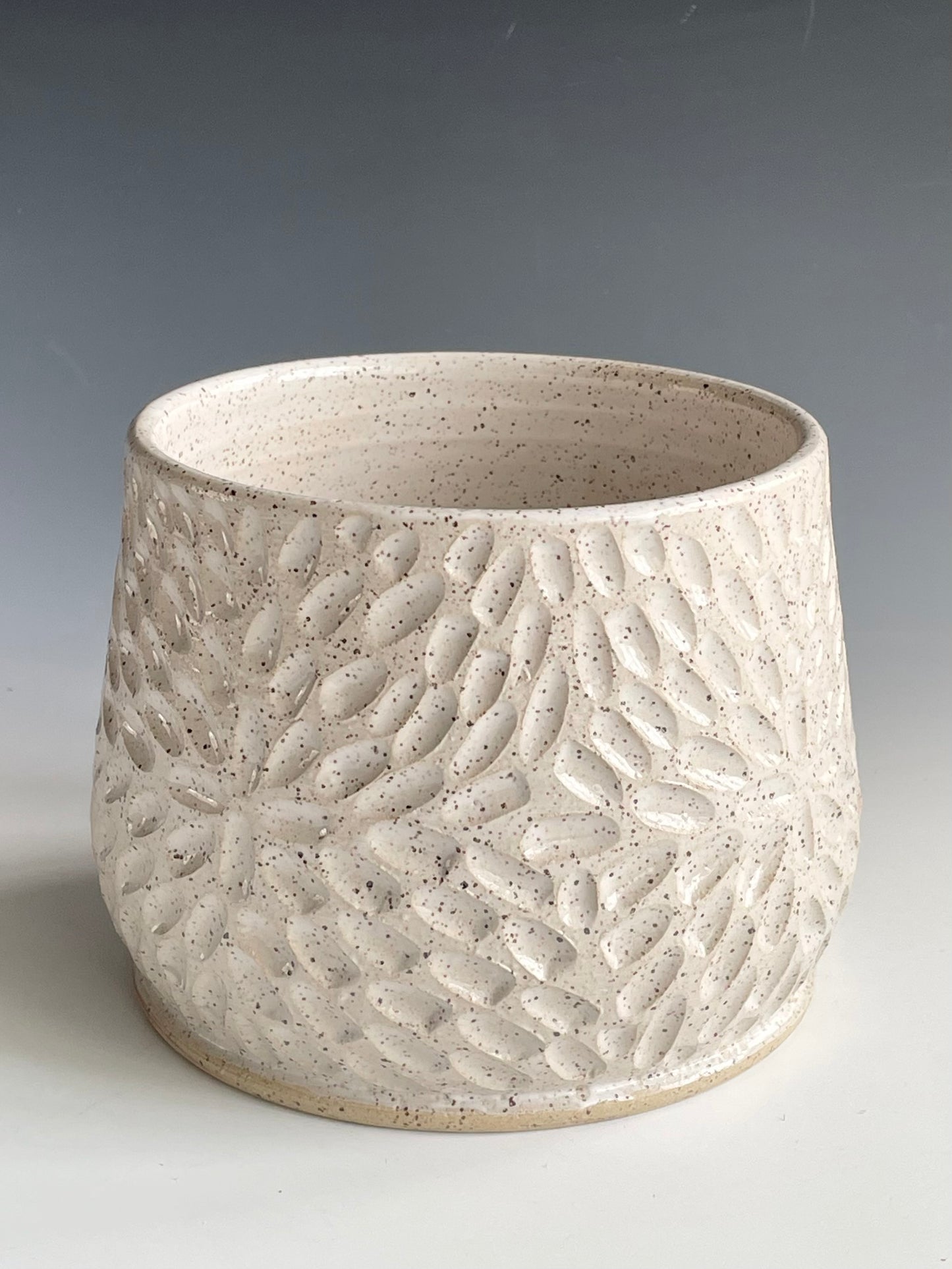 Carved White Planter