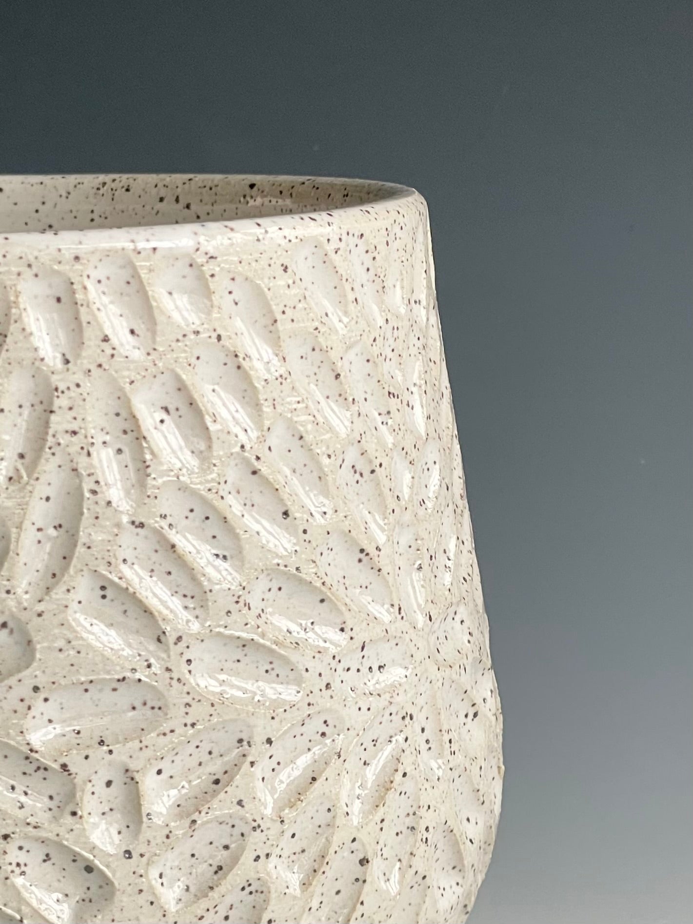Carved White Planter
