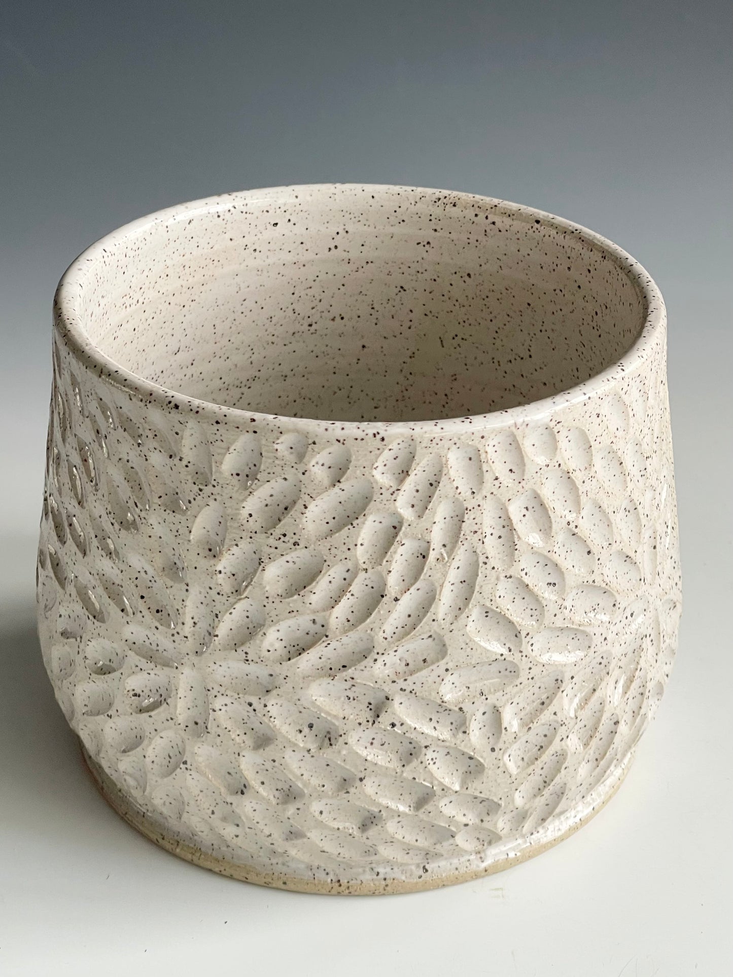 Carved White Planter