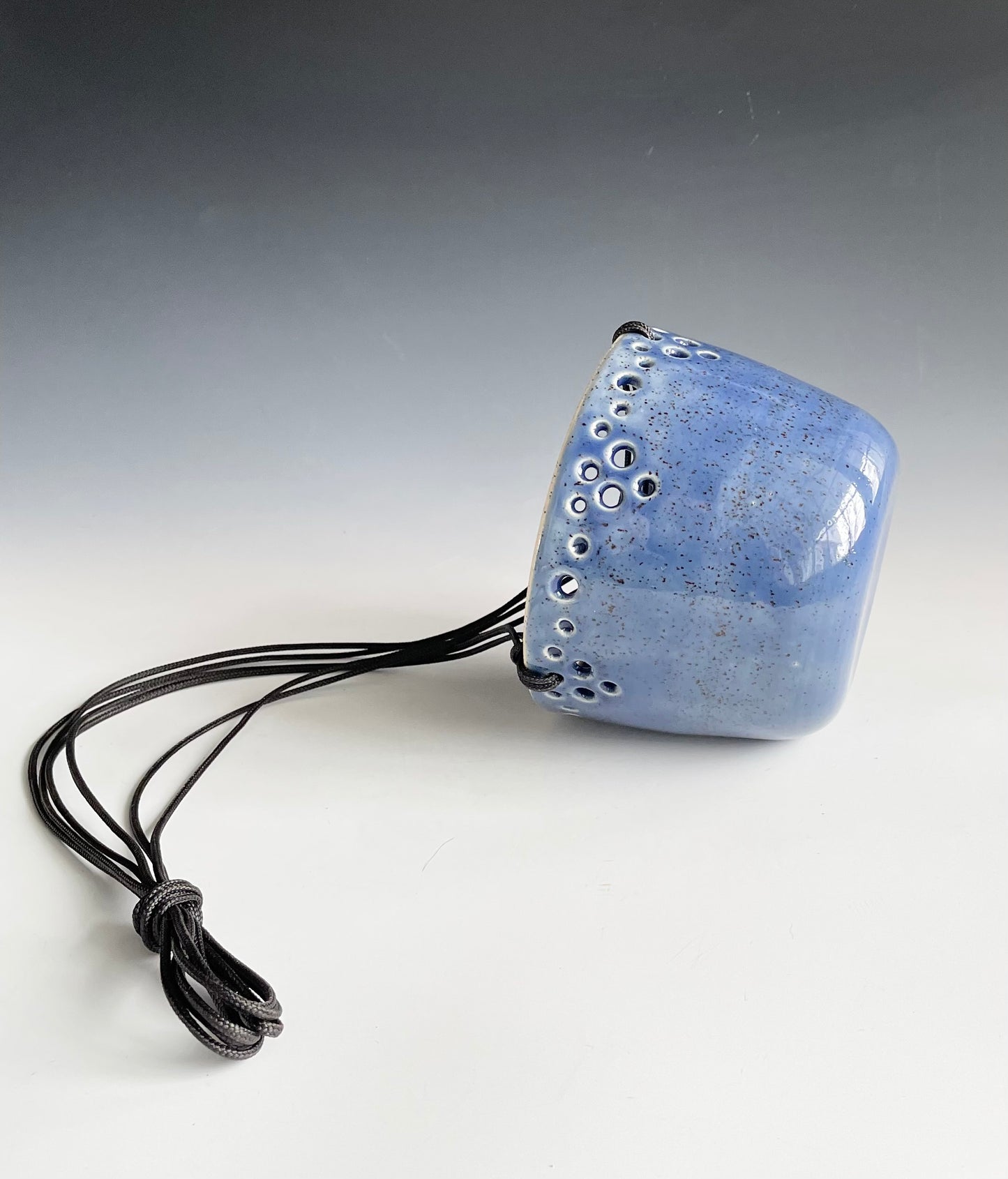 Pierced Blue Hanging Planter