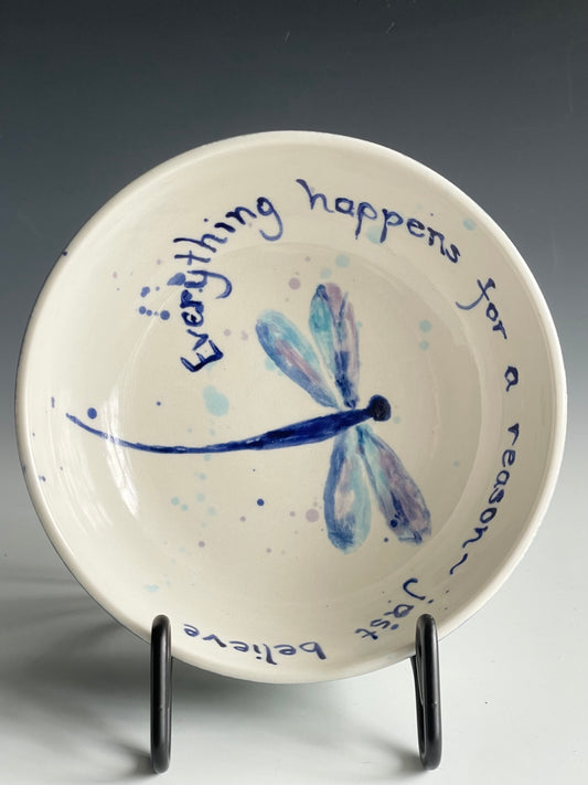 Dragonfly Quote Porcelain Cereal Bowl-Believe