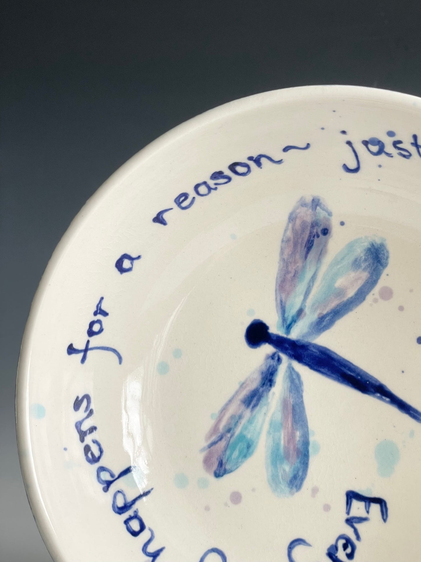 Dragonfly Quote Porcelain Cereal Bowl-Believe