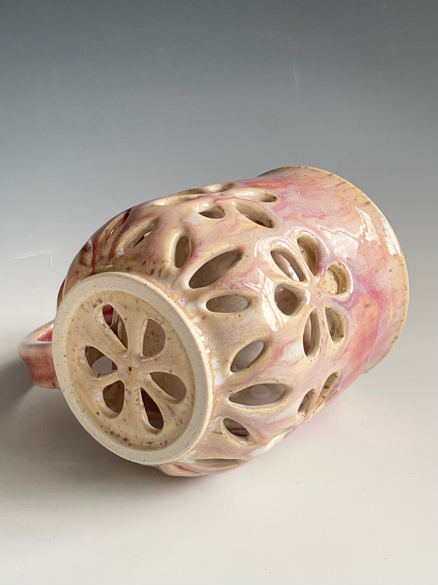Double Walled Pierced Flower Mug