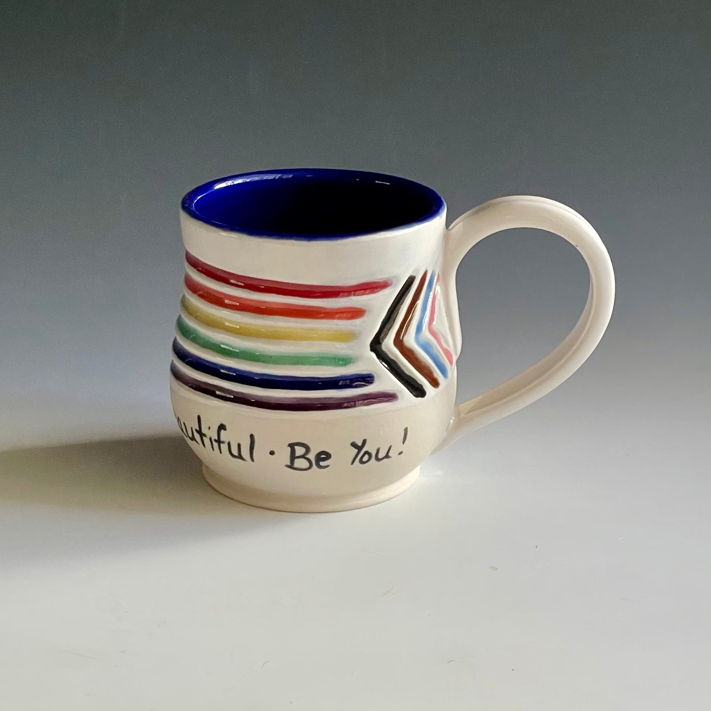 16 oz. Porcelain Rainbow Mug: Be Beautiful