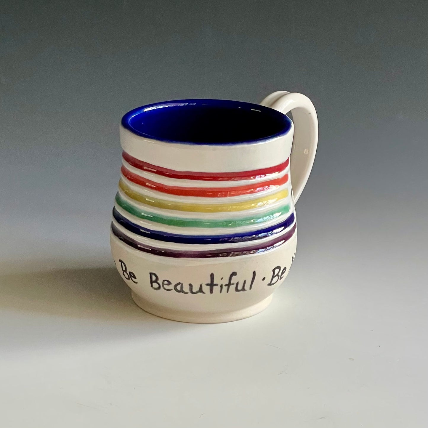 16 oz. Porcelain Rainbow Mug: Be Beautiful