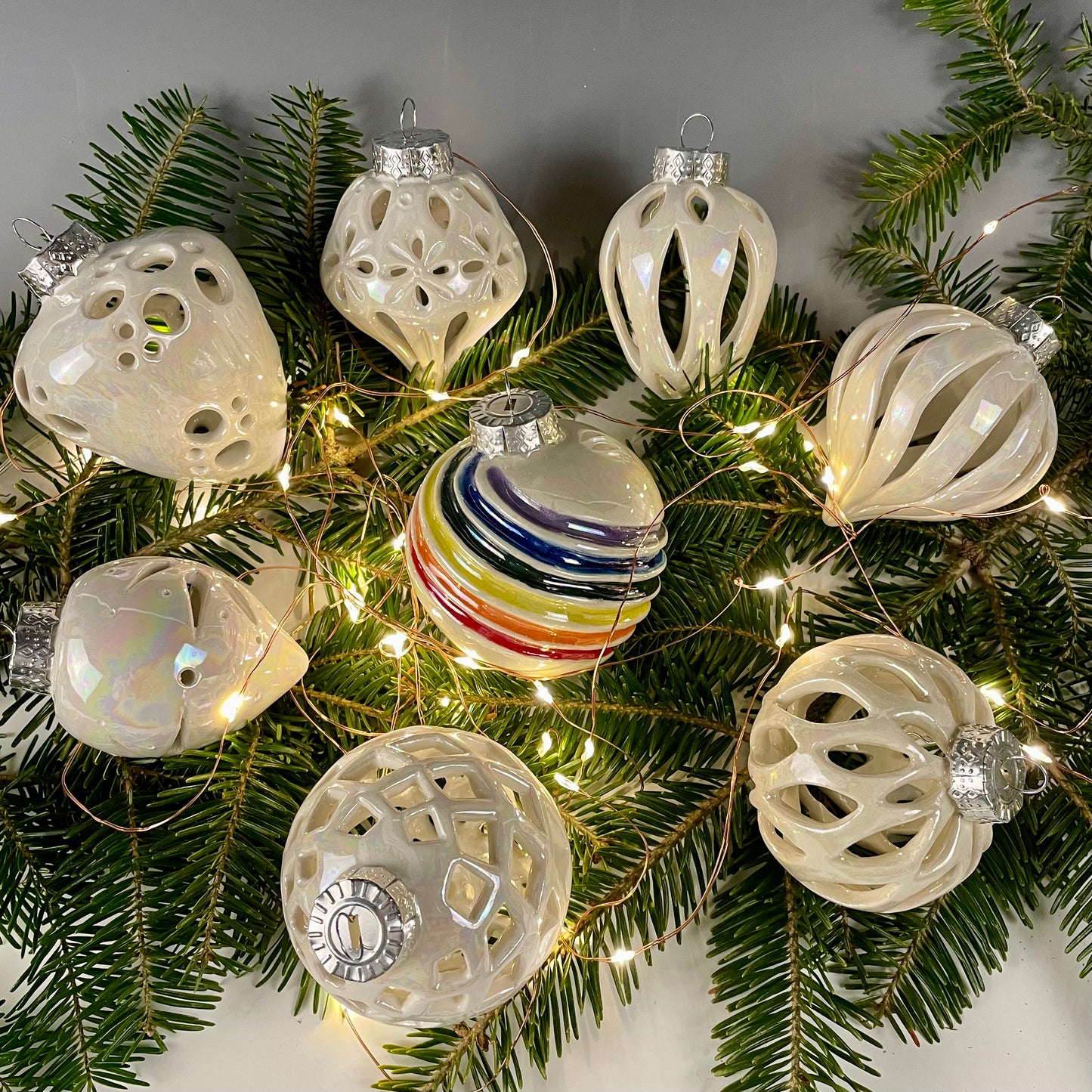 Porcelain Diamond Pierced Bauble