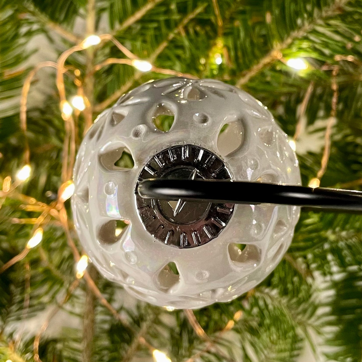 Porcelain Pierced Snowflake Bauble