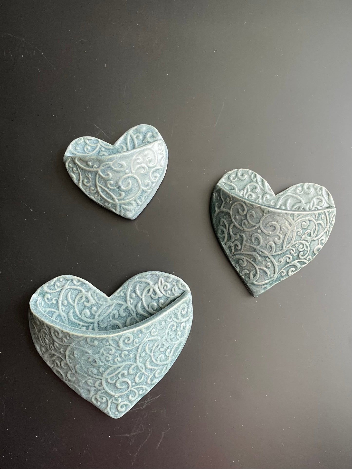Heart Pocket Magnet: Small Blue Satin Color