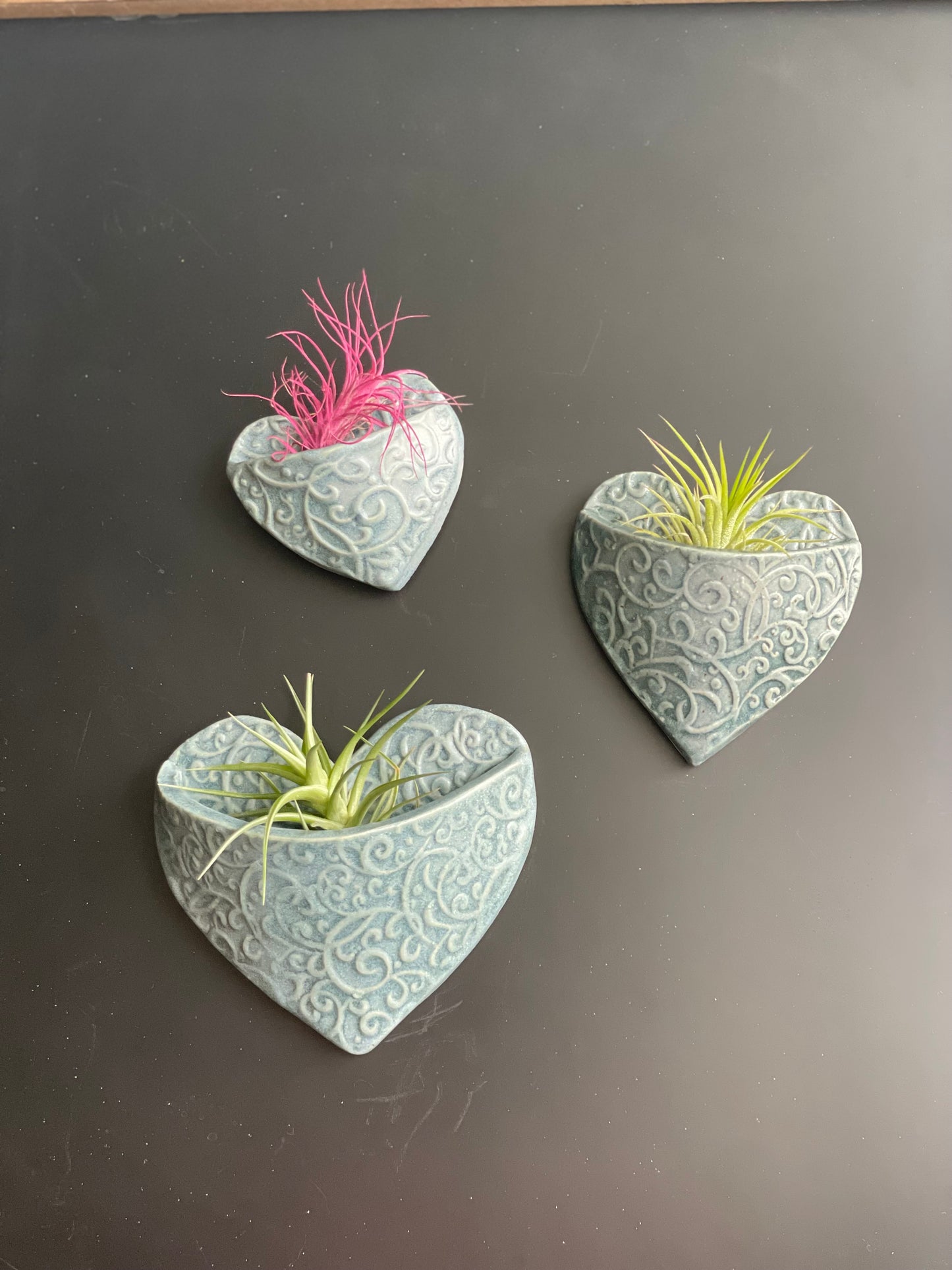 Heart Pocket Magnet: Small Blue Satin Color