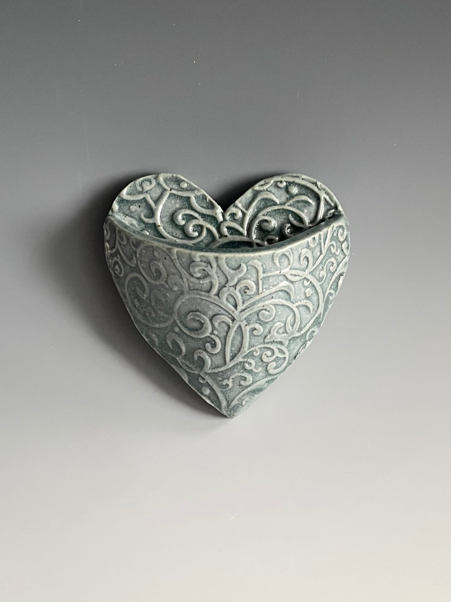 Heart Pocket Magnet: Small Blue Satin Color