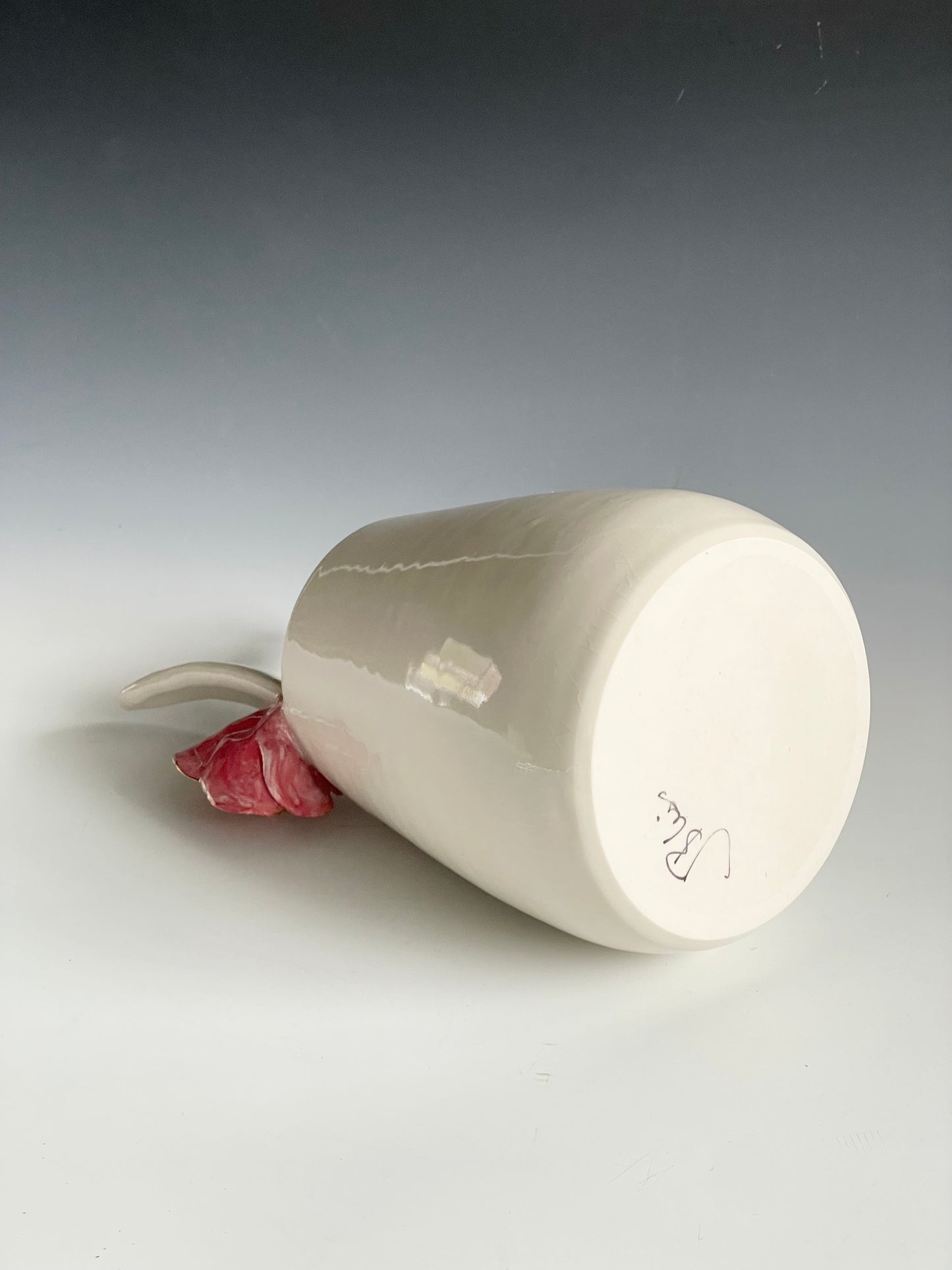 Porcelain Bunny Vase with rose gold-lined flower