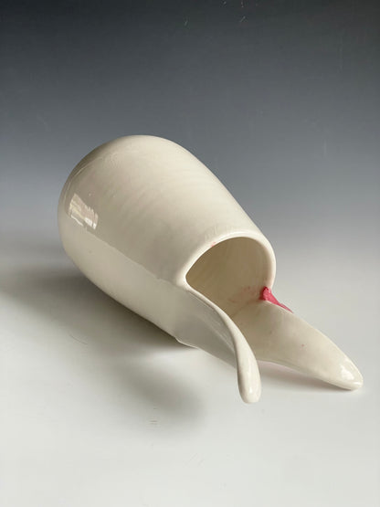 Porcelain Bunny Vase with rose gold-lined flower