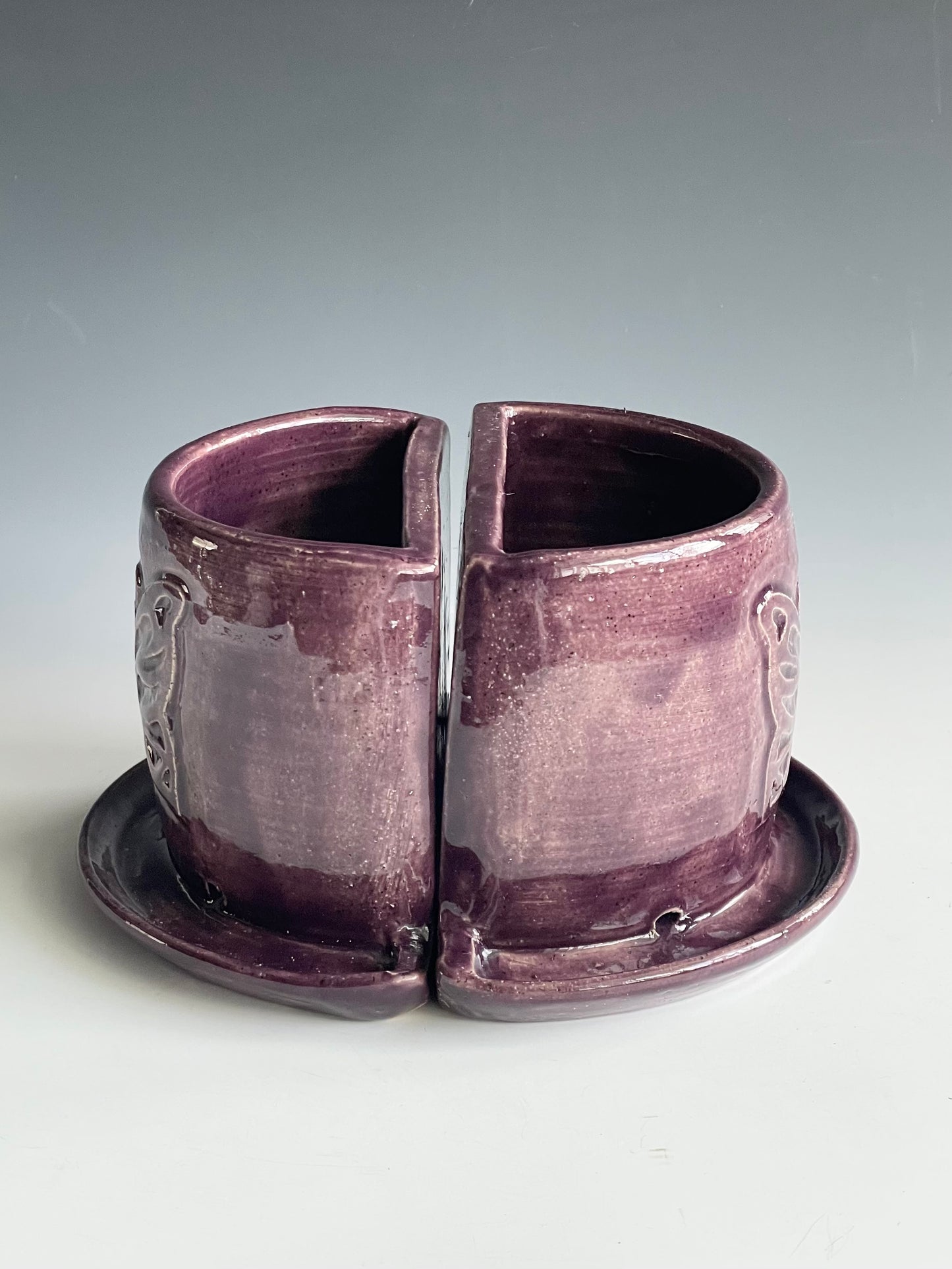 Butterfly Stoneware Bookend Planter Set