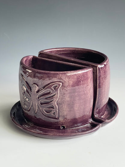 Butterfly Stoneware Bookend Planter Set