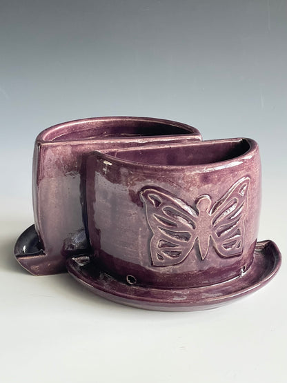 Butterfly Stoneware Bookend Planter Set
