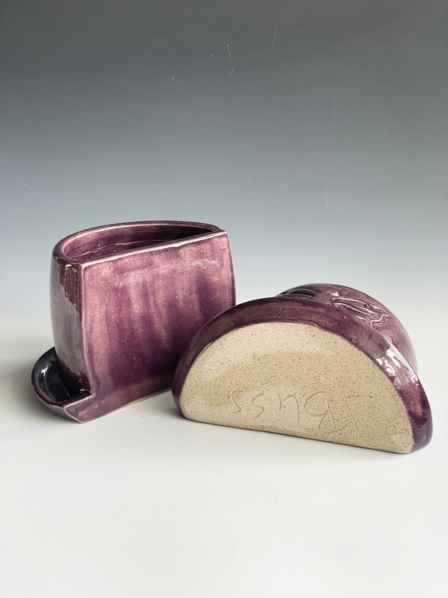 Butterfly Stoneware Bookend Planter Set