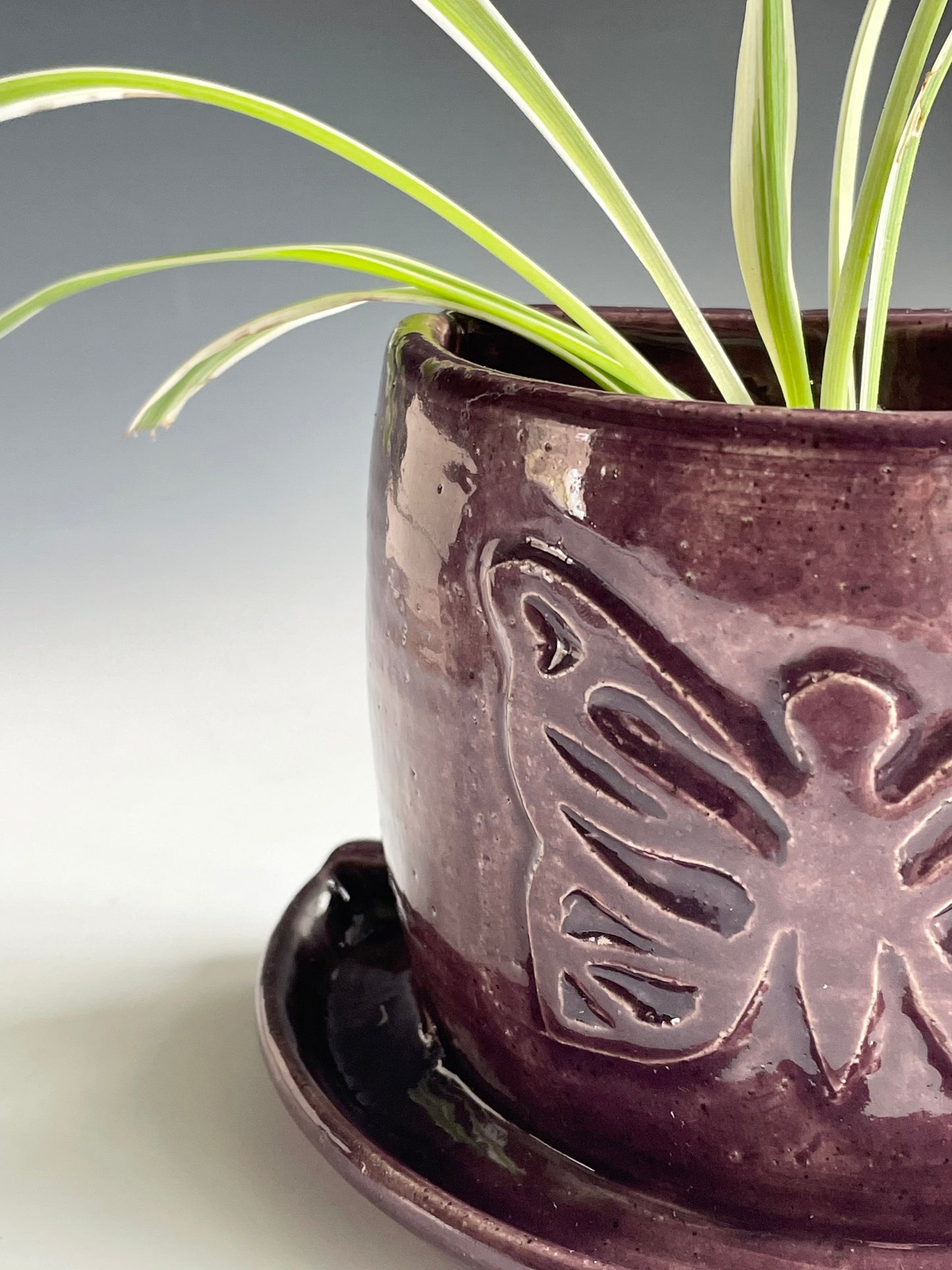 Butterfly Stoneware Bookend Planter Set