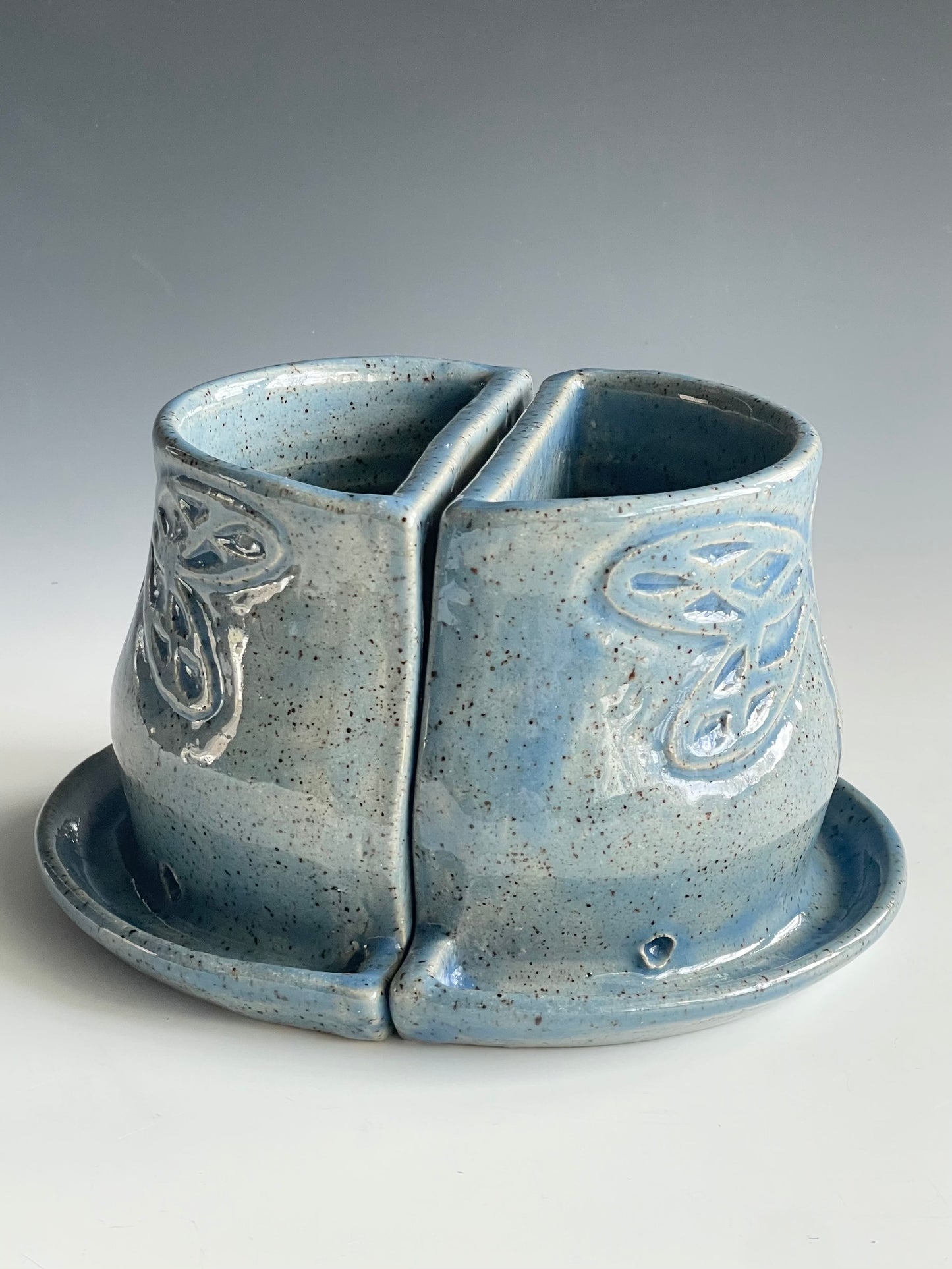 Dragonfly Stoneware Bookend Planter Set