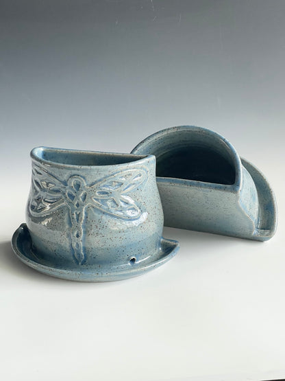 Dragonfly Stoneware Bookend Planter Set
