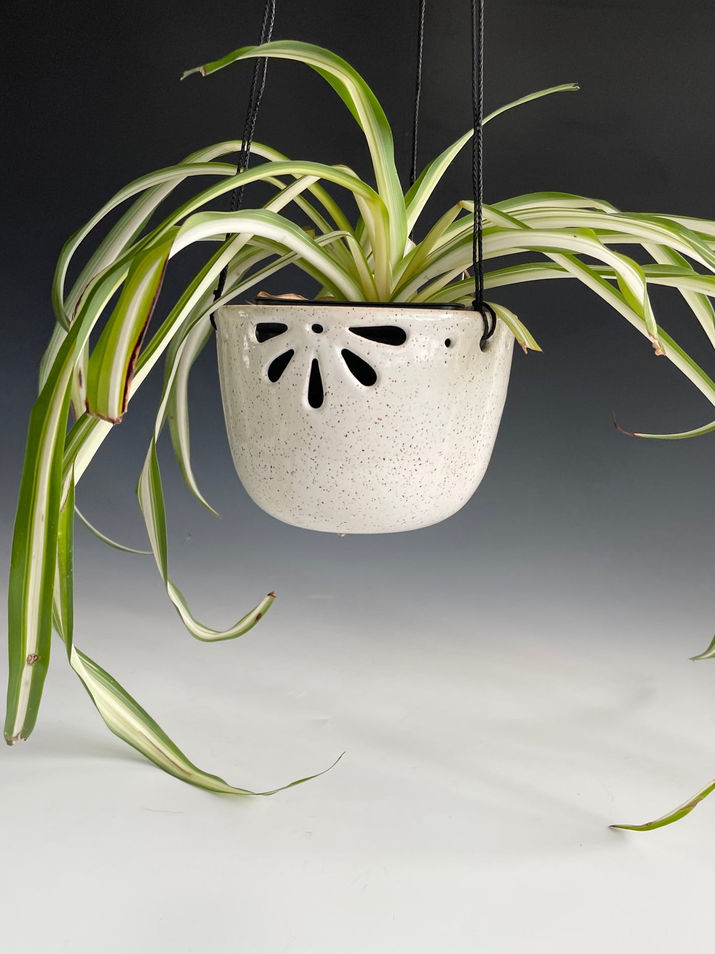 Pierced White Hanging Planter