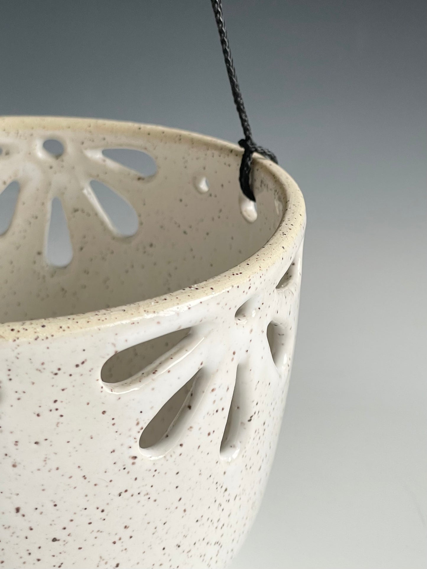 Pierced White Hanging Planter