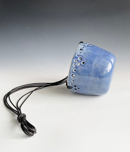 Pierced Blue Hanging Planter