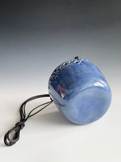 Pierced Blue Hanging Planter