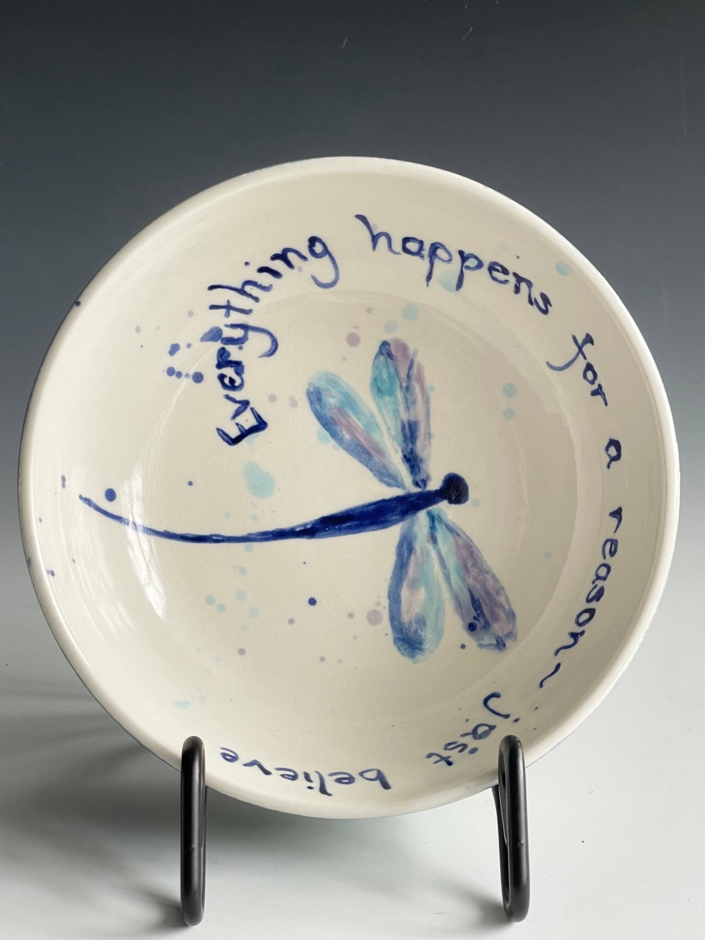Dragonfly Quote Porcelain Cereal Bowl-Believe