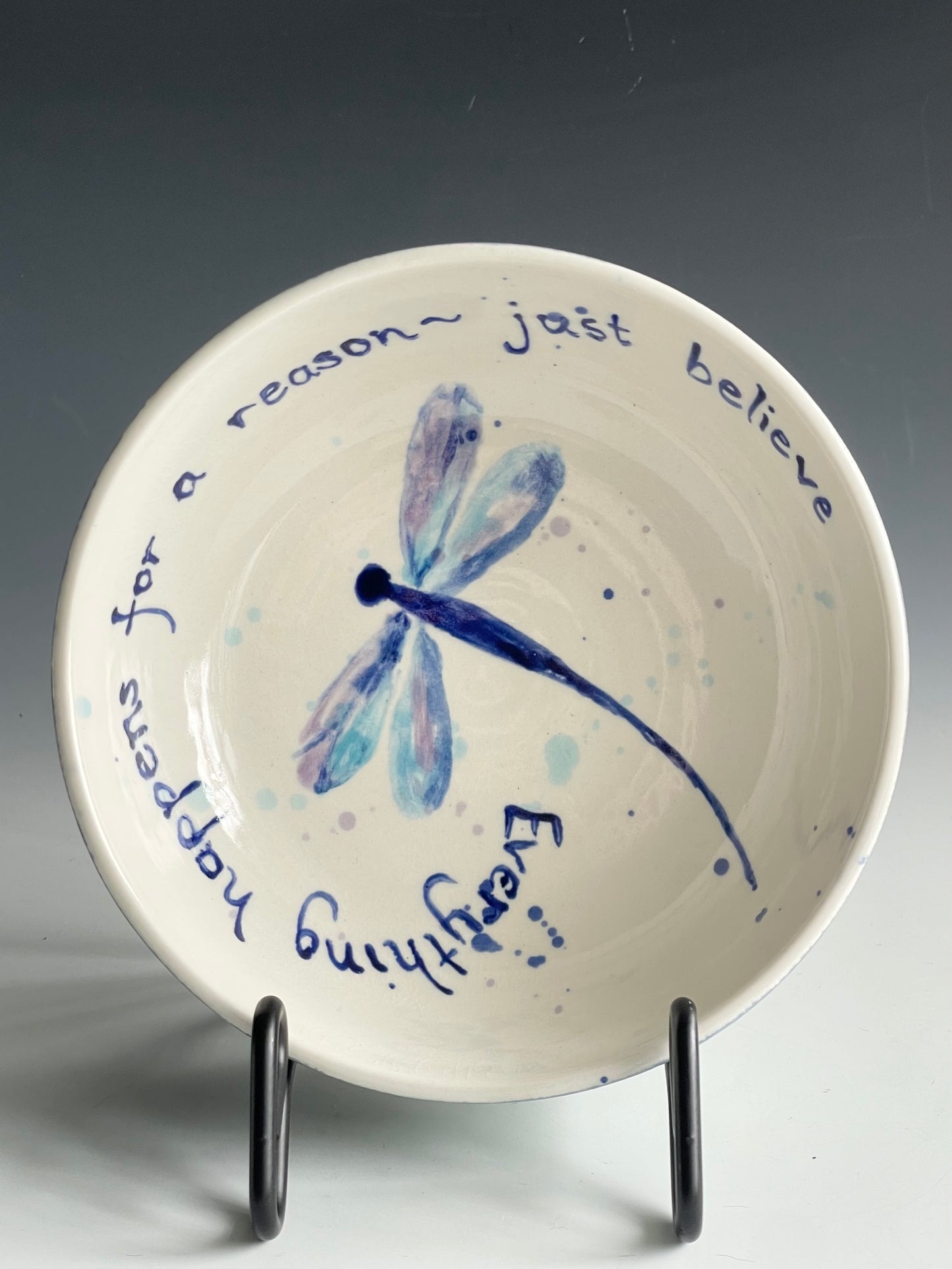 Dragonfly Quote Porcelain Cereal Bowl-Believe