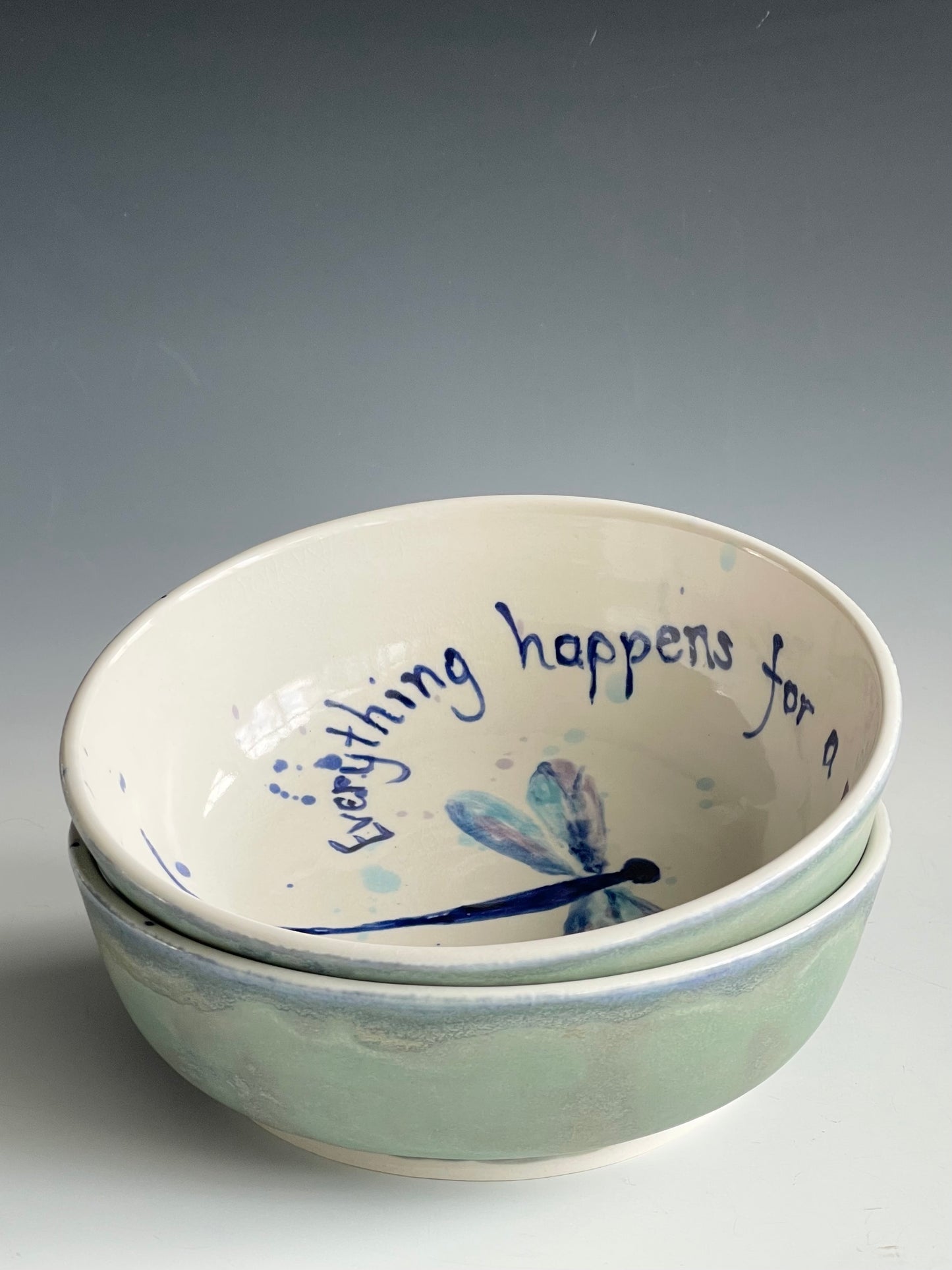 Dragonfly Quote Porcelain Cereal Bowl-Balance