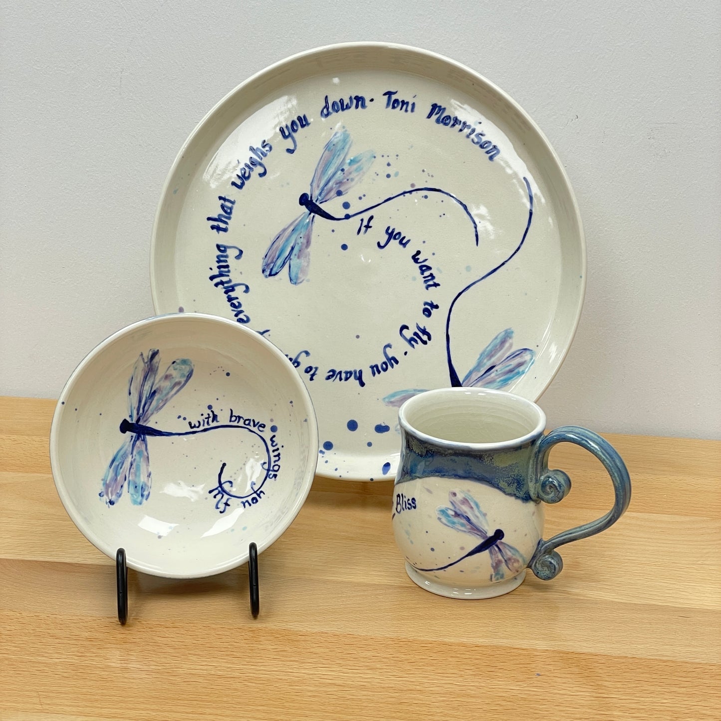Dragonfly Quote Porcelain Cereal Bowl-Bliss