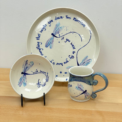 Dragonfly Quote Porcelain Cereal Bowl-Loss