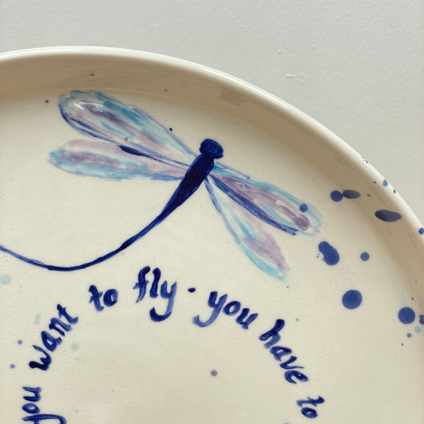 11 inch dragonfly plate: Toni Morrison Quote
