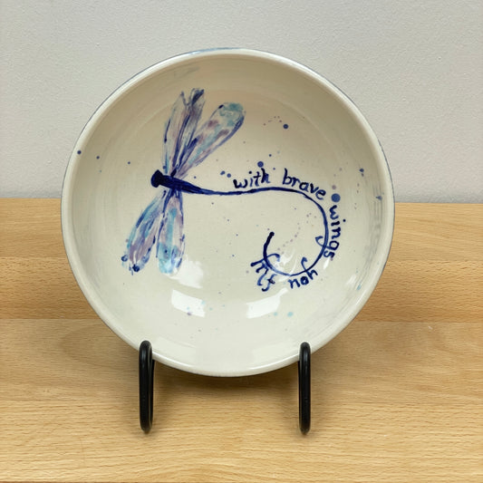Dragonfly Quote Porcelain Cereal Bowl-Brave