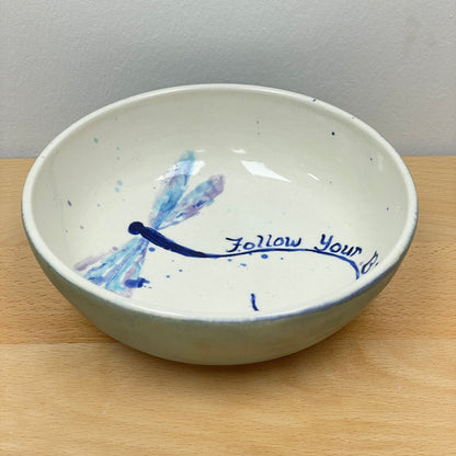 Dragonfly Quote Porcelain Cereal Bowl-Bliss