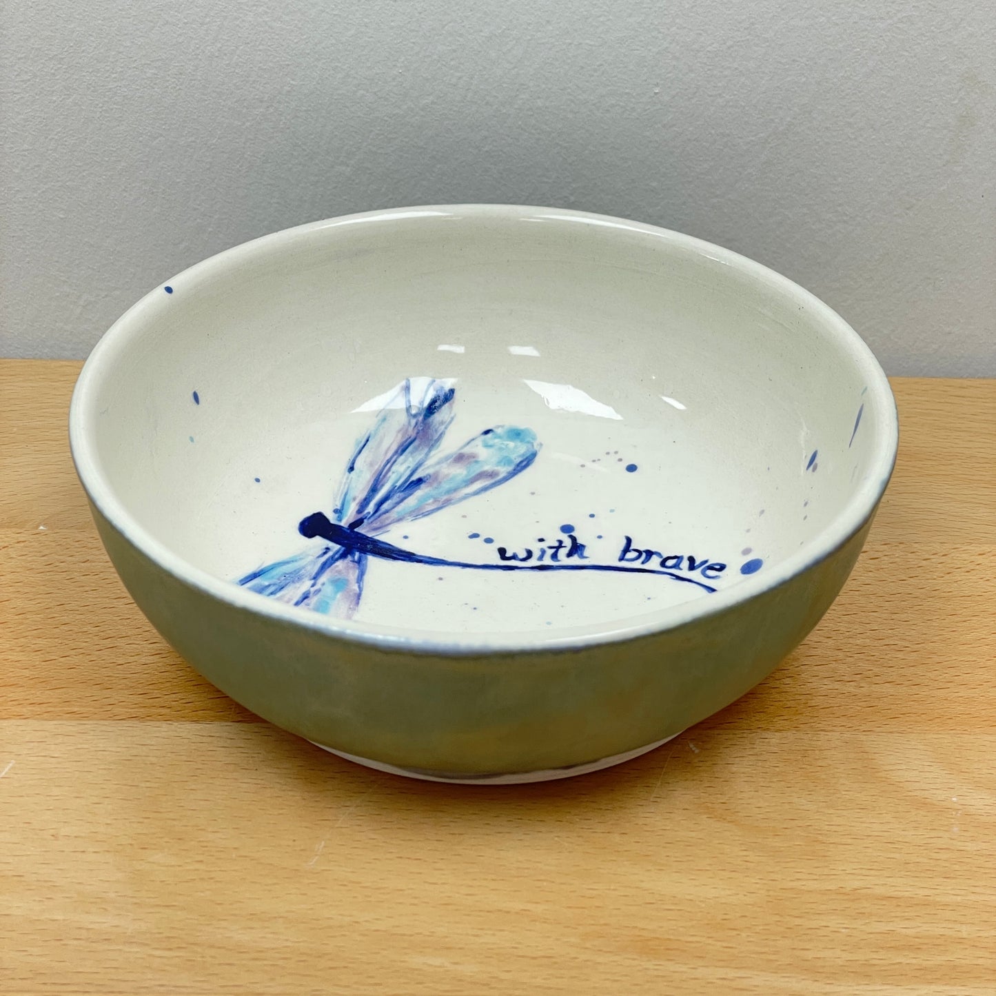 Dragonfly Quote Porcelain Cereal Bowl-Brave