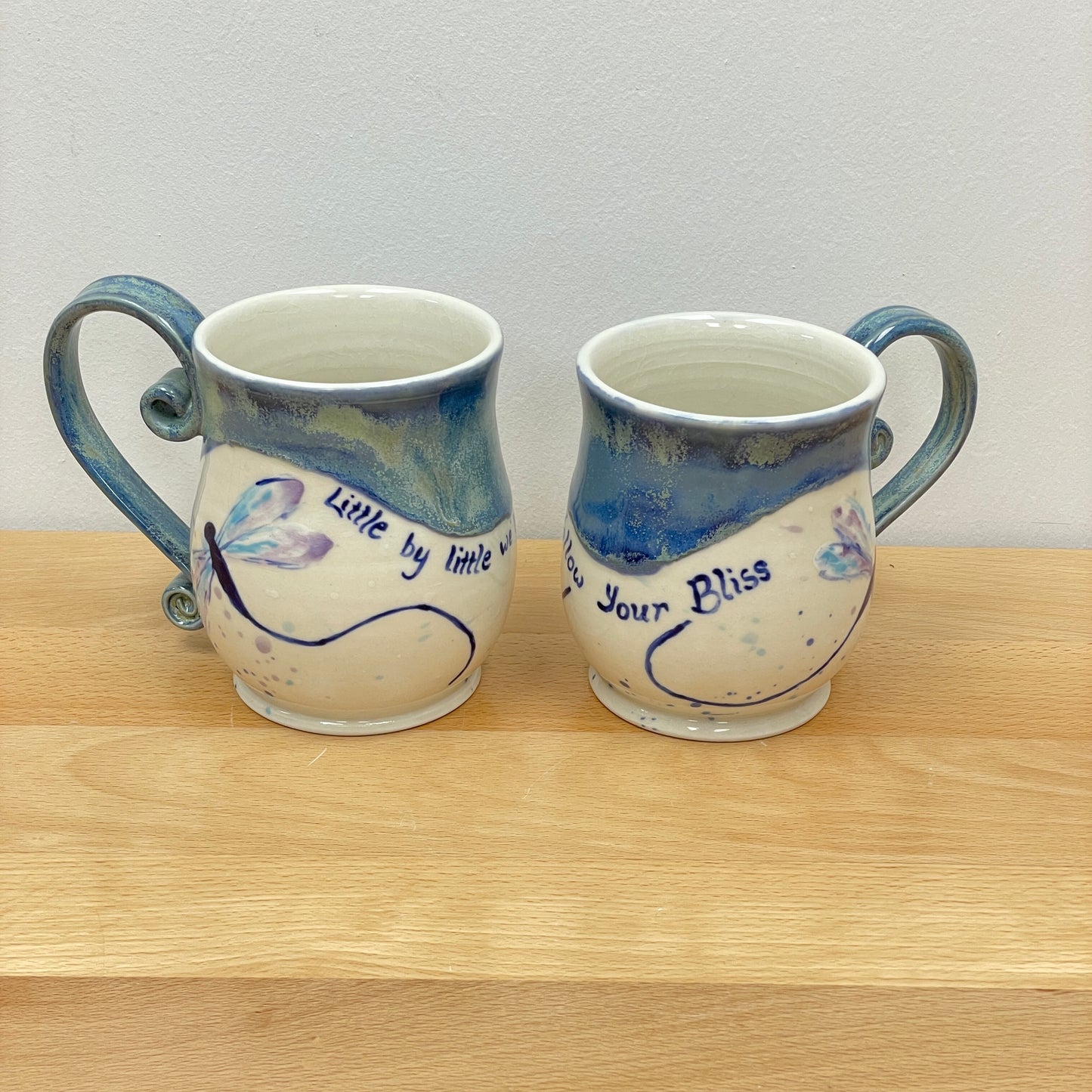16 oz porcelain dragonfly quote mug: Bliss