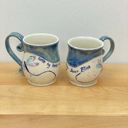 16 oz porcelain dragonfly quote mug: Bliss