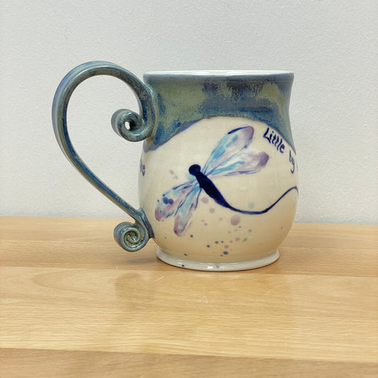 16 oz porcelain dragonfly quote mug: Loss