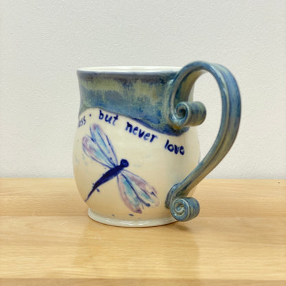 16 oz porcelain dragonfly quote mug: Loss