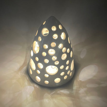 White circles pierced tree luminary, medium