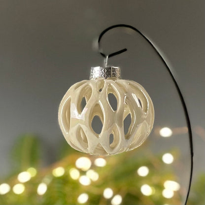 Porcelain Marquis Pierced Bauble