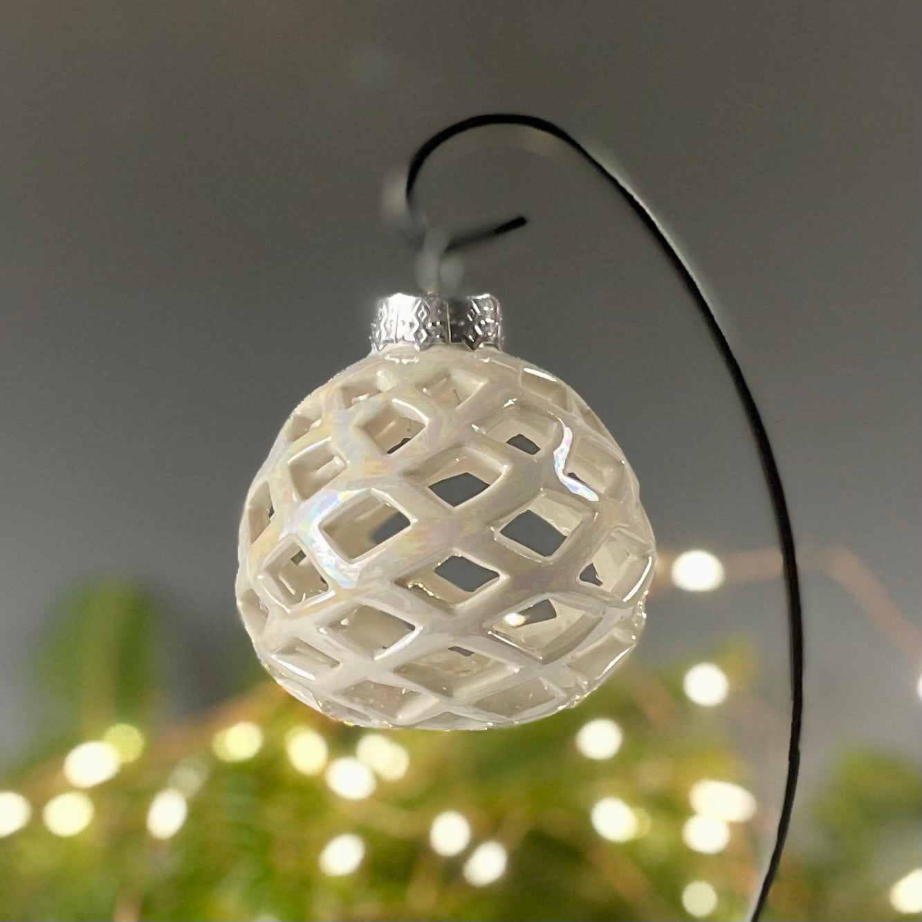 Porcelain Diamond Pierced Bauble
