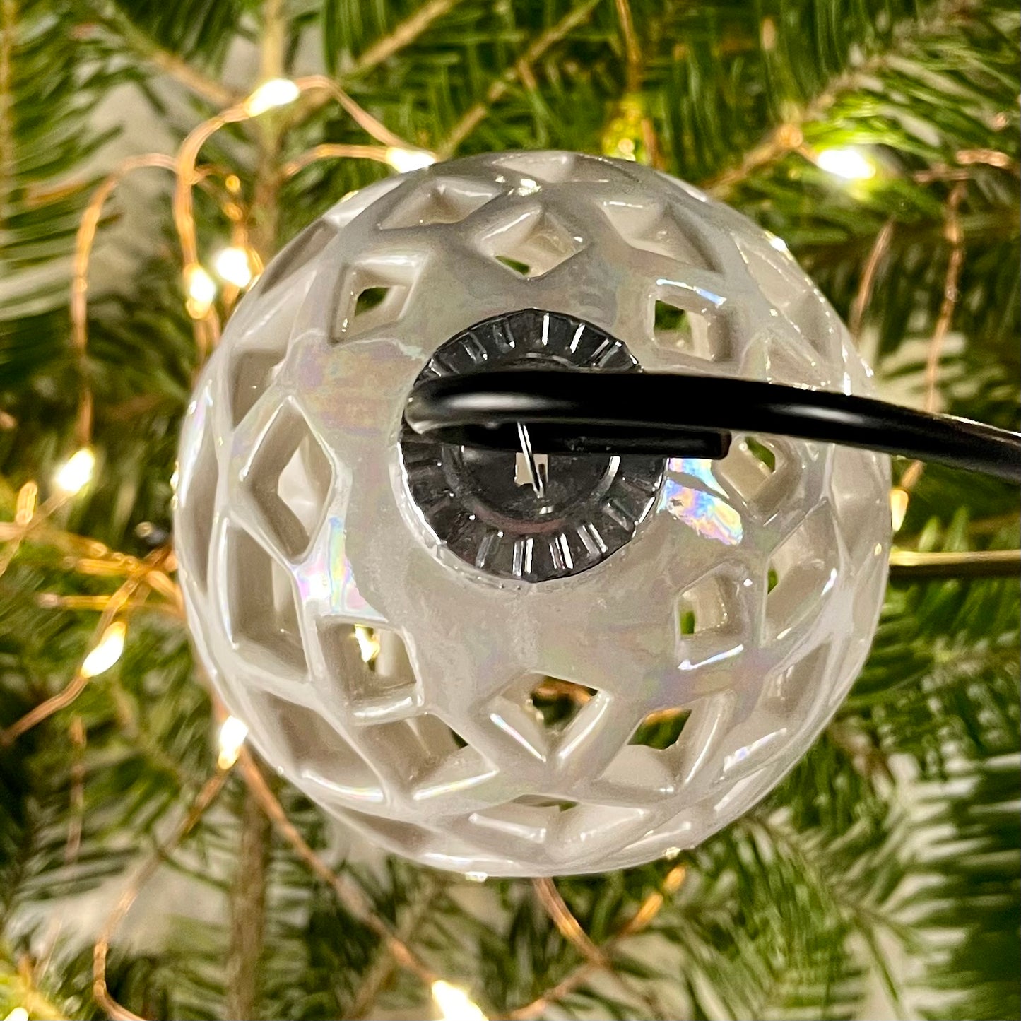 Porcelain Diamond Pierced Bauble