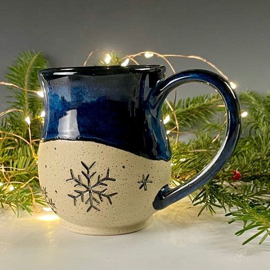 Snowflake Mug Dark Blue