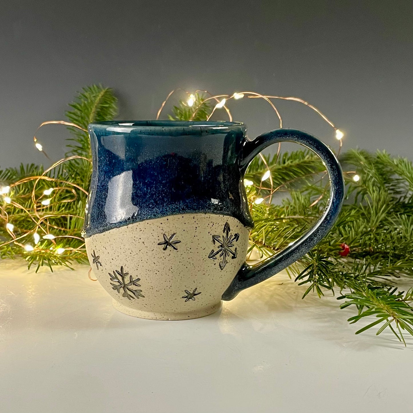 Snowflake Mug Misty Dark Blue