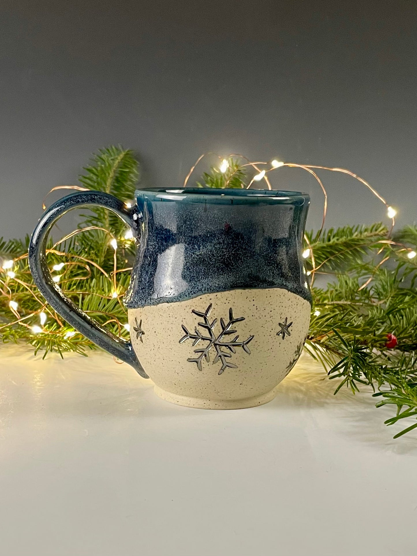 Snowflake Mug Misty Dark Blue